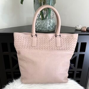 Auth Bottega Veneta Pink mauve Tuape Tote Bag
